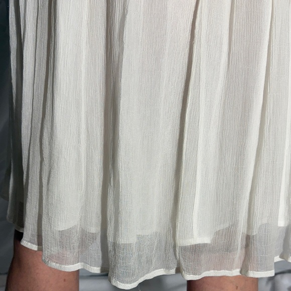 Chan Luu White Pleated Empire Waist Mini Dress M NWT - Picture 9 of 10